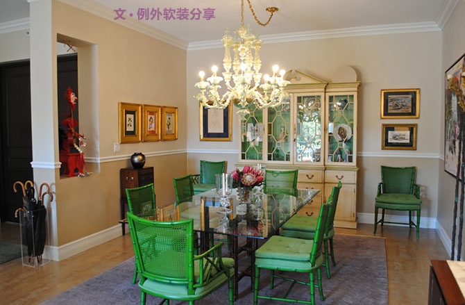 霸占視覺的綠色椅子【精選軟裝設計】-別墅設計,軟裝設計,室內(nèi)設計,豪宅設計,深圳例外軟裝設計公司